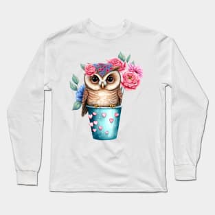 owl Blue Long Sleeve T-Shirt